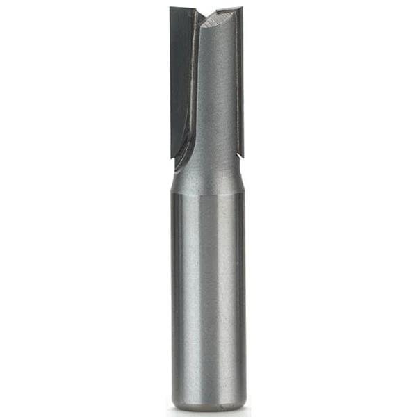Double Flute Straight Cut Router Bit - 1/2" SH - Diameter:10 mm - Cutting Length:2-3/8" - Overall Length:2-5/8"